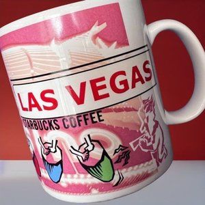 Starbucks LAS VEGAS Vintage  Coffee Mug 1998 Circus Clown The Strip Bongos Retro